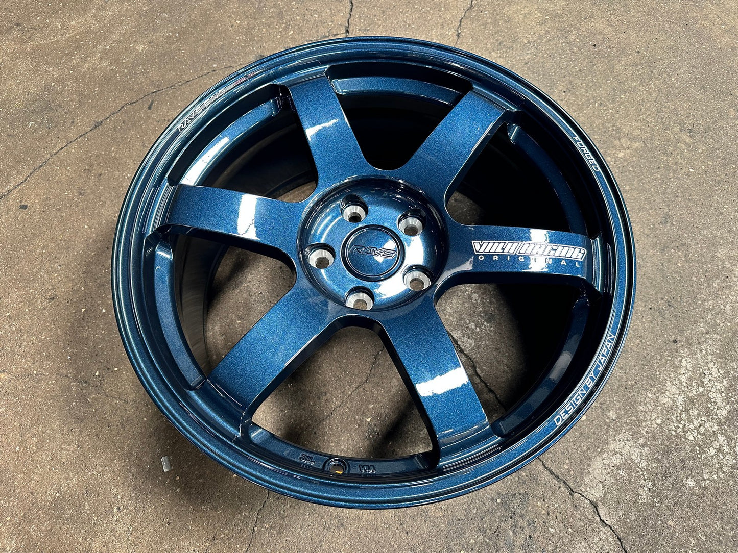 New 18X8.5 ET35 AOW Flow Formed TE37 Rim (4 wheel) Gloss Blue 5X114.3