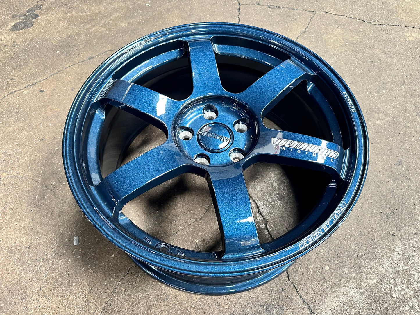 New 18X8.5 ET35 AOW Flow Formed TE37 Rim (4 wheel) Gloss Blue 5X114.3