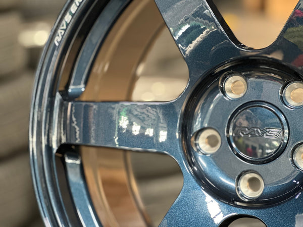 New 18X8.5 ET35 AOW Flow Formed TE37 Rim (4 wheel) Gloss Blue 5X114.3