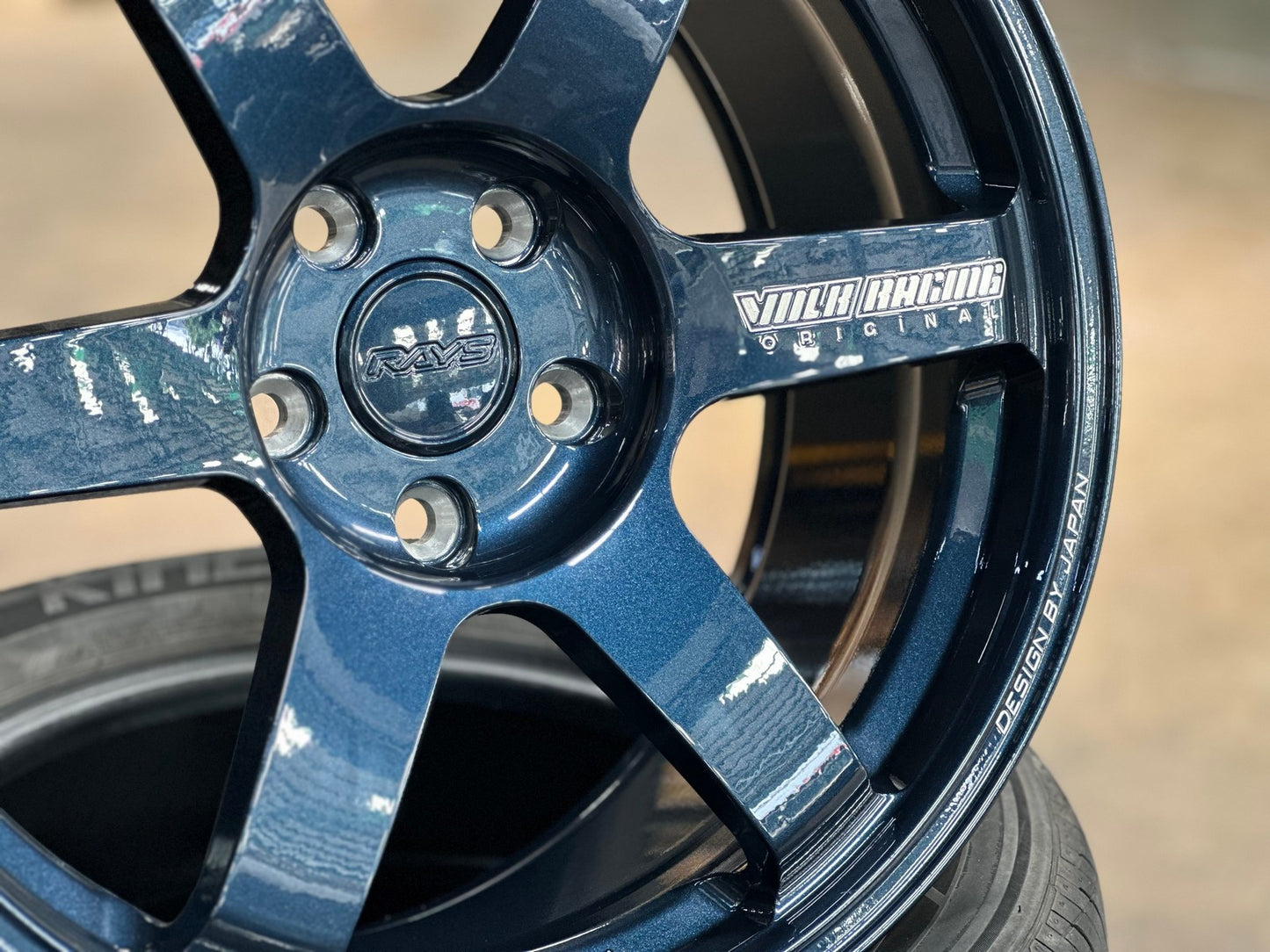 New 18X8.5 ET35 AOW Flow Formed TE37 Rim (4 wheel) Gloss Blue 5X114.3