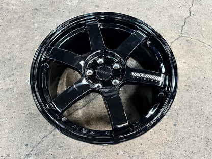 New 18X8.5 ET35 AOW Flow Formed TE37 Rim (4 wheel) Gloss Black 5X114.3