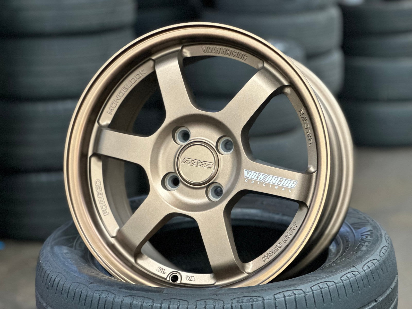 New 15X6.5 ET38 AOW Flow Formed TE37 Rim (4 wheel) Matt Bronze 4X100 ...
