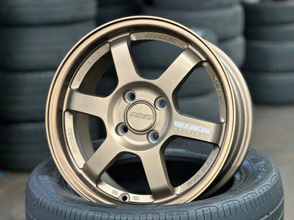 New 15X6.5 ET38 AOW Flow Formed TE37 Rim (4 wheel) Matt Bronze 4X100