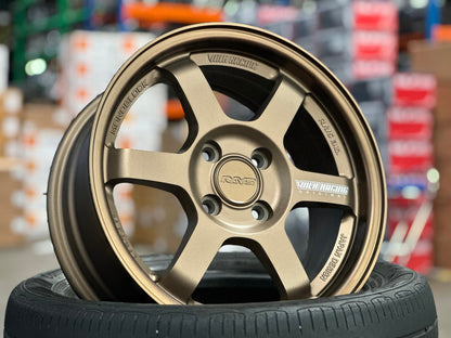 New 15X6.5 ET38 AOW Flow Formed TE37 Rim (4 wheel) Matt Bronze 4X100