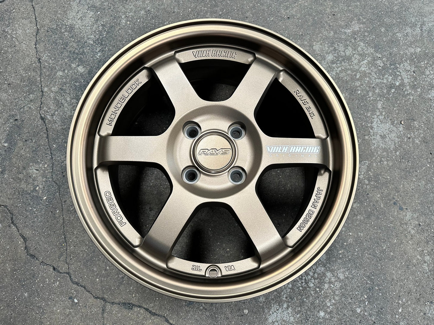 New 15X6.5 ET38 AOW Flow Formed TE37 Rim (4 wheel) Matt Bronze 4X100
