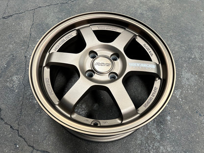 New 15X6.5 ET38 AOW Flow Formed TE37 Rim (4 wheel) Matt Bronze 4X100