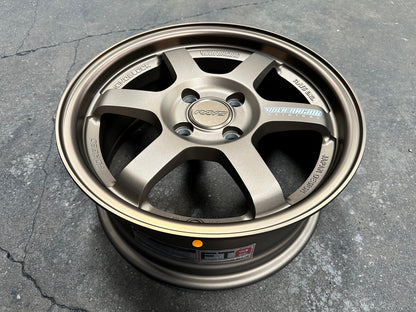 New 15X6.5 ET38 AOW Flow Formed TE37 Rim (4 wheel) Matt Bronze 4X100