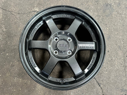 New 15X6.5 ET40 AOW Flow Formed TE37 Rim (4 wheel) Gloss Gunmetal 4X100