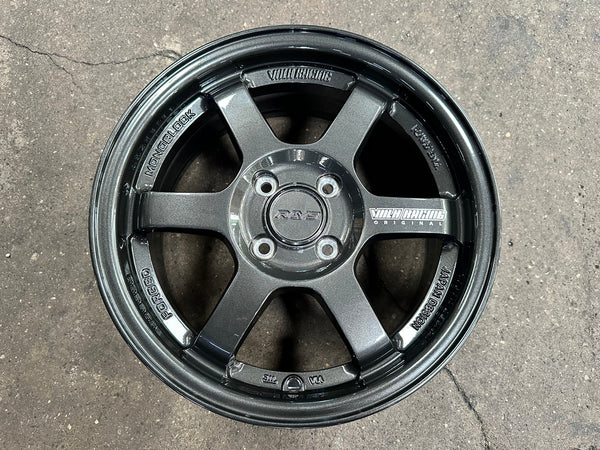 New 15X6.5 ET40 AOW Flow Formed TE37 Rim (4 wheel) Gloss Gunmetal 4X100