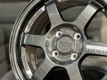 New 15X6.5 ET40 AOW Flow Formed TE37 Rim (4 wheel) Gloss Gunmetal 4X100