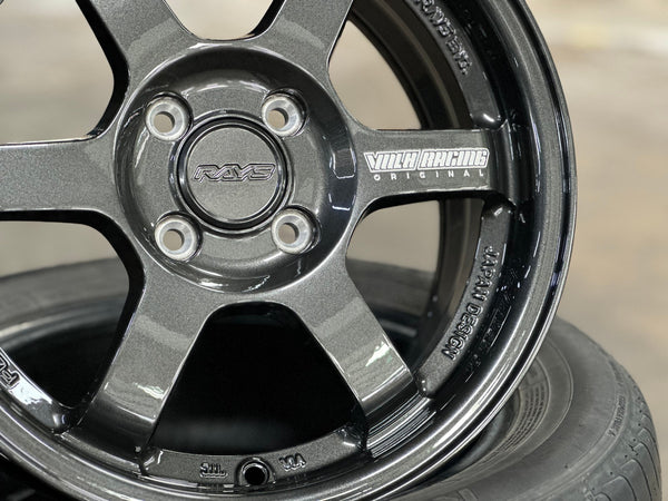 New 15X6.5 ET40 AOW Flow Formed TE37 Rim (4 wheel) Gloss Gunmetal 4X100