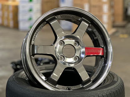 New 15X6.5 ET38 AOW Flow Formed TE37SL Rim (4 wheel) Gloss Gunmetal 4X100