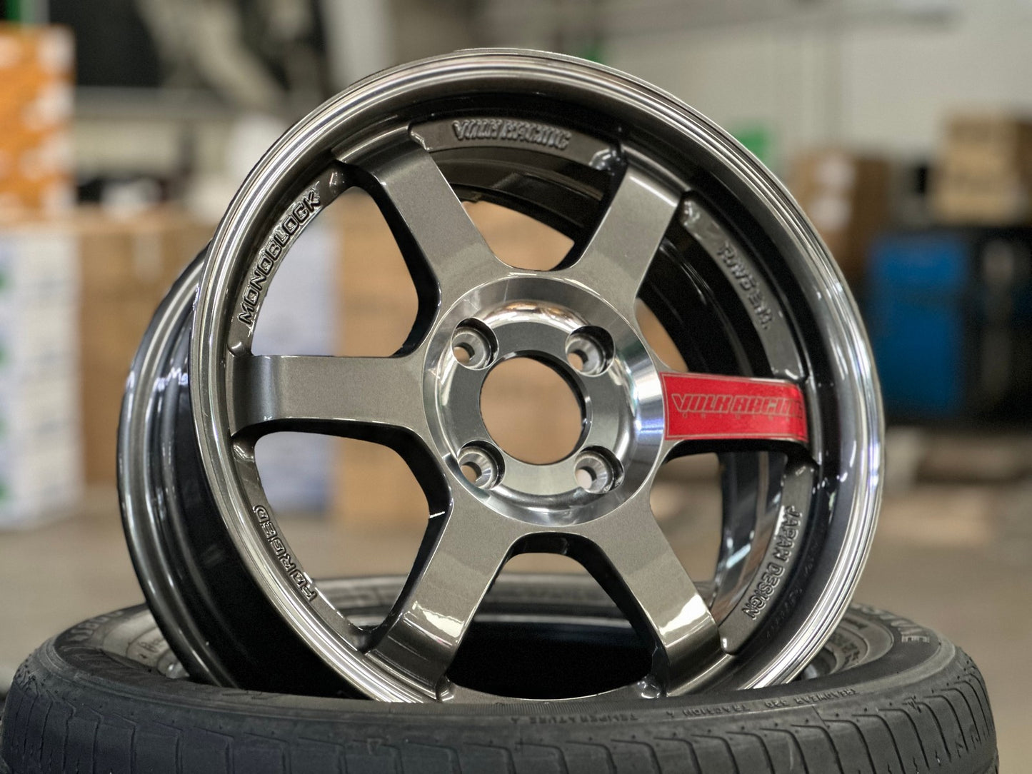 New 15X6.5 ET38 AOW Flow Formed TE37SL Rim (4 wheel) Gloss Gunmetal 4X100