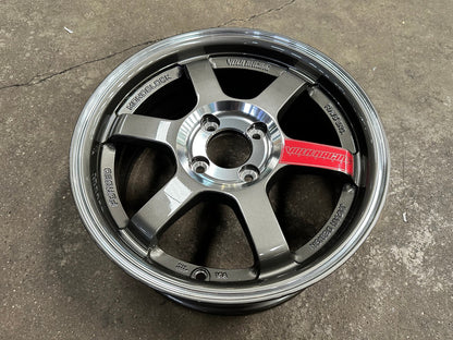 New 15X6.5 ET38 AOW Flow Formed TE37SL Rim (4 wheel) Gloss Gunmetal 4X100