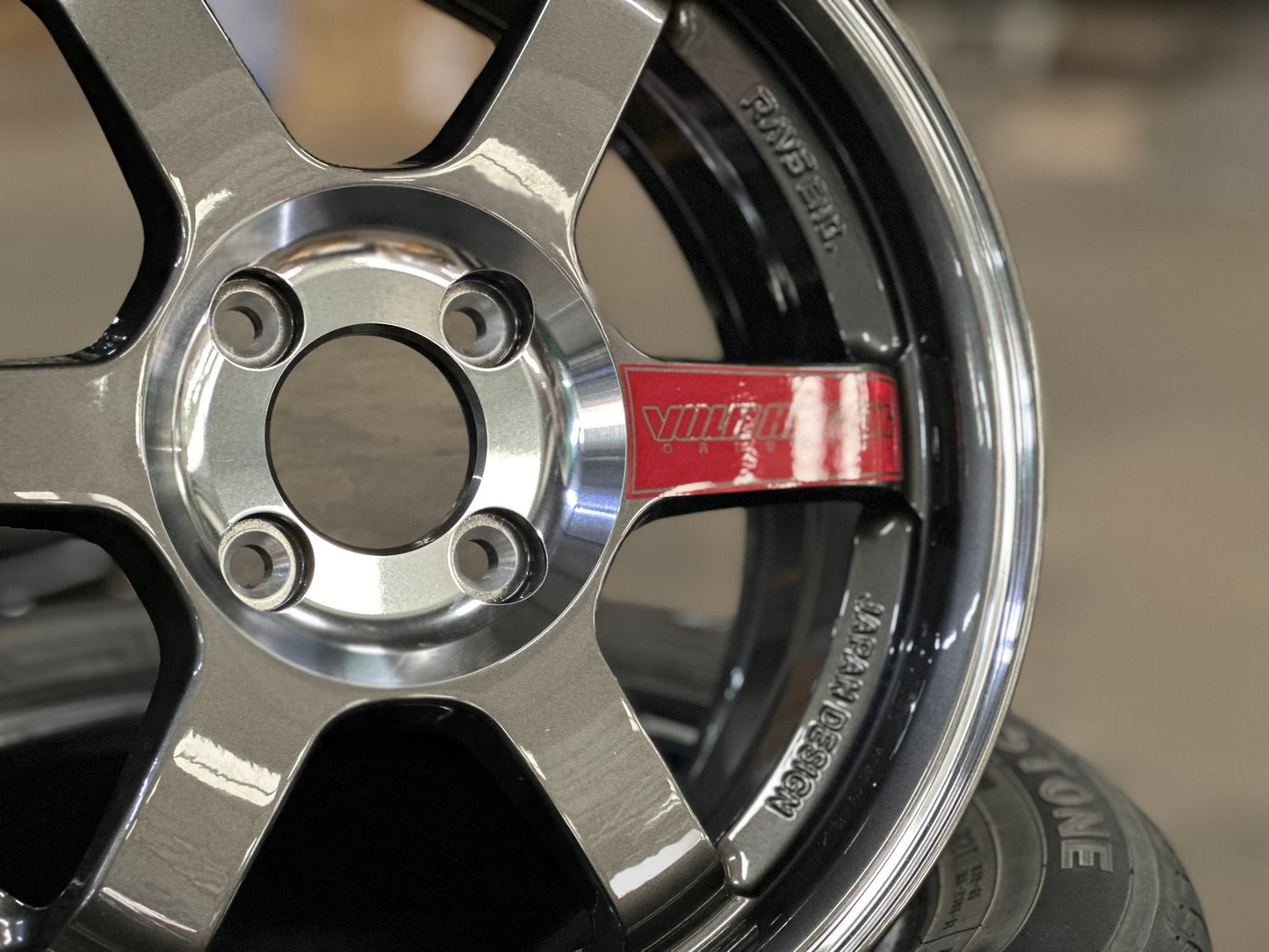 New 15X6.5 ET38 AOW Flow Formed TE37SL Rim (4 wheel) Gloss Gunmetal 4X100