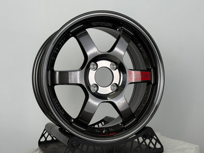New 15X6.5 ET38 AOW TE37 Saga SL Rim (4 wheel) Dark Grey 4X100