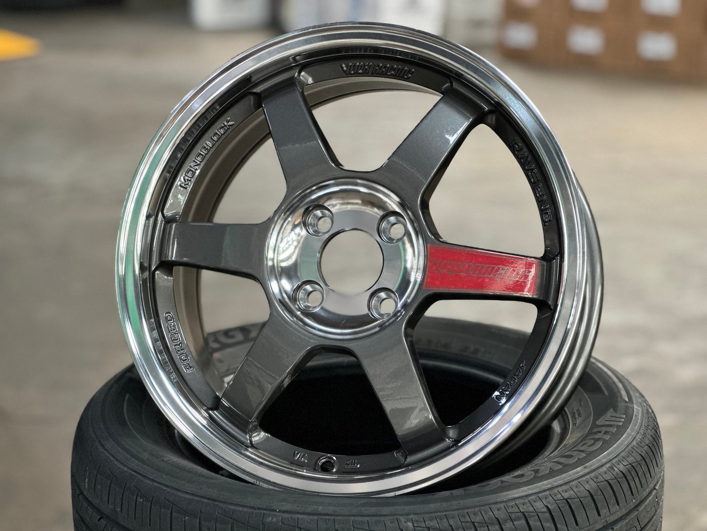 New 16X7 ET40 AOW Flow Formed TE37SL Rim (4 wheel) Gloss Gunmetal 4X100