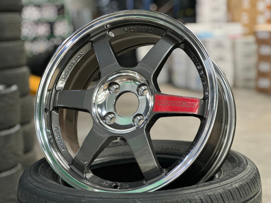 New 16X7 ET40 AOW Flow Formed TE37SL Rim (4 wheel) Gloss Gunmetal 4X100