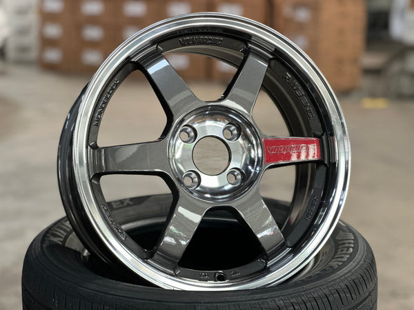 New 16X7 ET40 AOW Flow Formed TE37SL Rim (4 wheel) Gloss Gunmetal 4X100