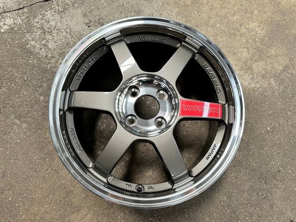 New 16X7 ET40 AOW Flow Formed TE37SL Rim (4 wheel) Gloss Gunmetal 4X100