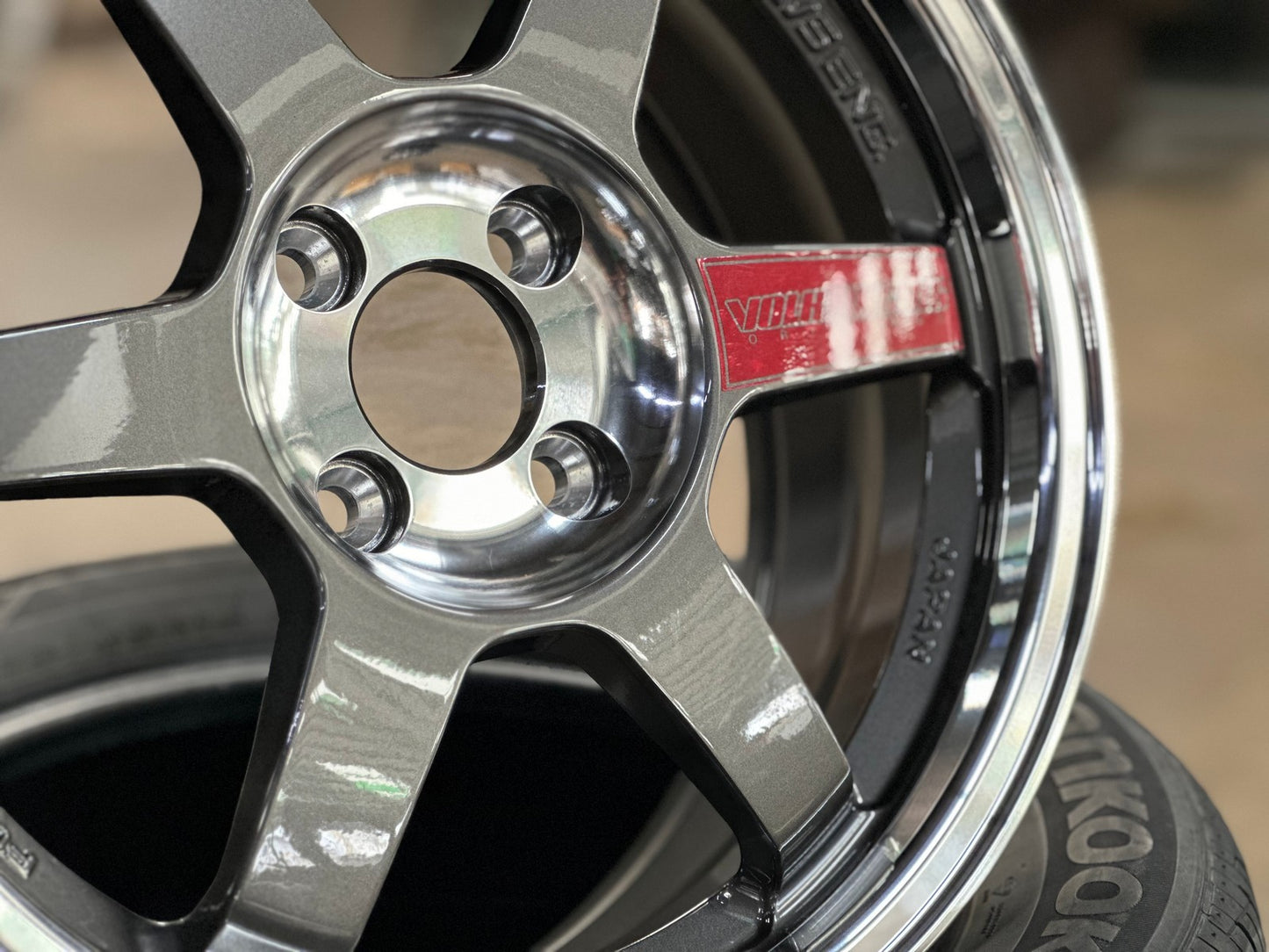 New 16X7 ET40 AOW Flow Formed TE37SL Rim (4 wheel) Gloss Gunmetal 4X100