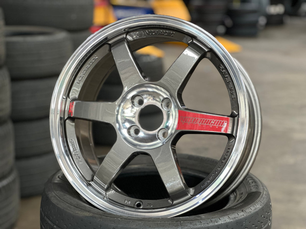 New 17X8 ET40 AOW Flow Formed TE37SL Rim (4 wheel) Gloss Gunmetal 4X100