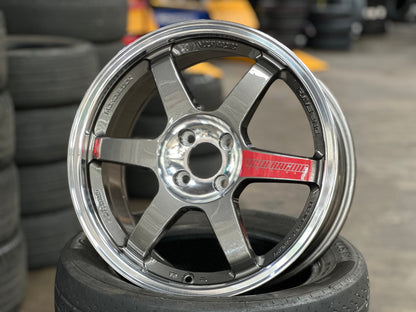 New 17X8 ET40 AOW Flow Formed TE37SL Rim (4 wheel) Gloss Gunmetal 4X100