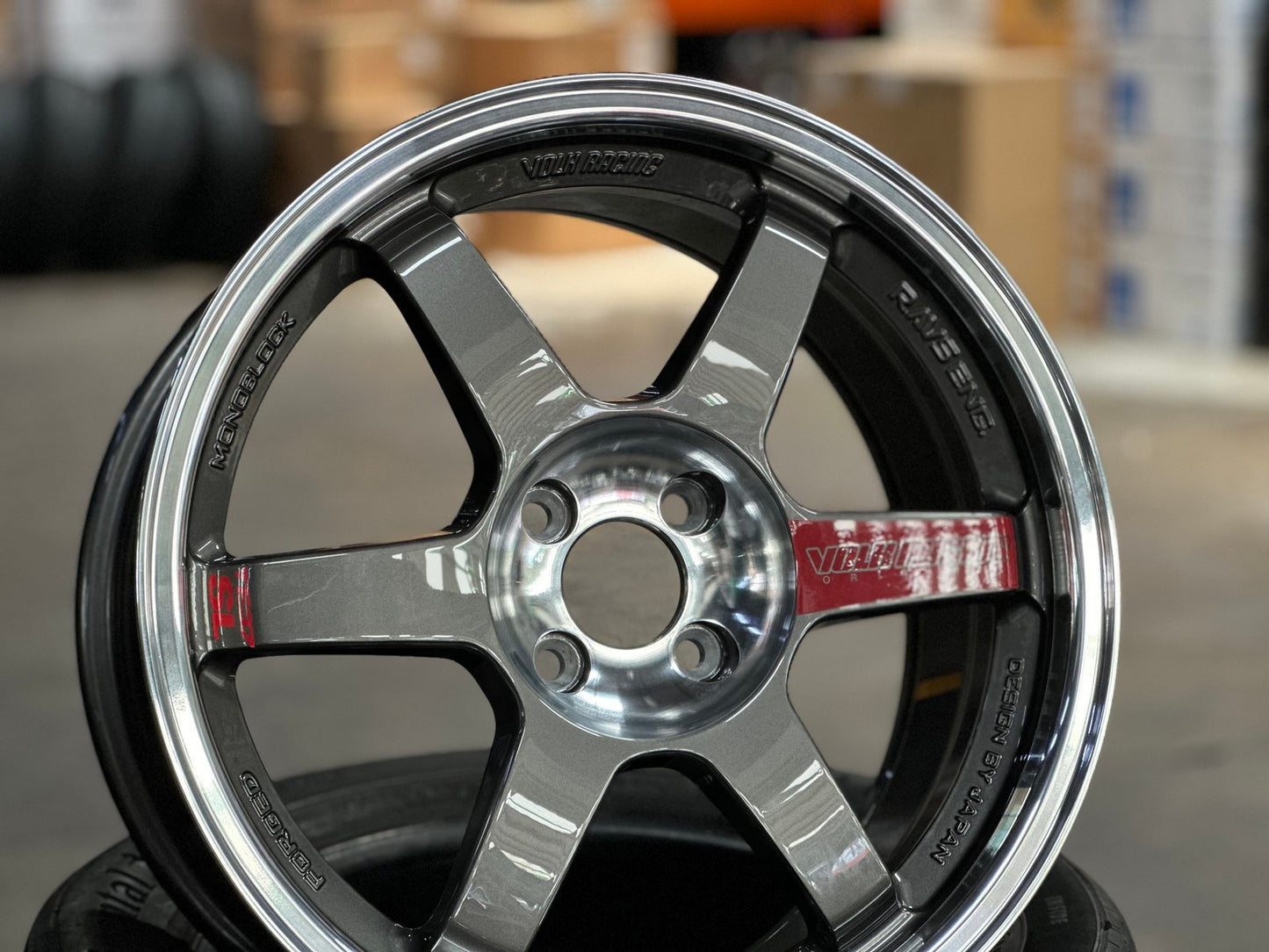 New 17X8 ET40 AOW Flow Formed TE37SL Rim (4 wheel) Gloss Gunmetal 4X100