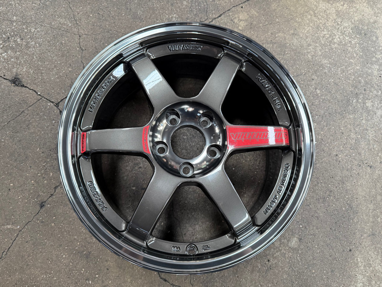 New 17X8 ET35 AOW Flow Formed TE37SL Rim (4 wheel) Dark Gunmetal 5X114.3