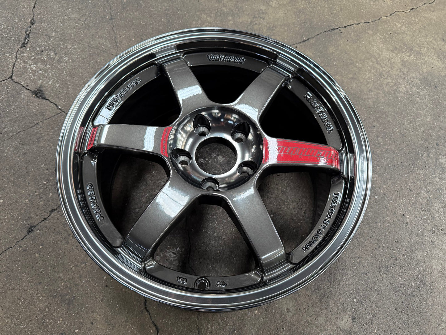 New 17X8 ET35 AOW Flow Formed TE37SL Rim (4 wheel) Dark Gunmetal 5X114.3