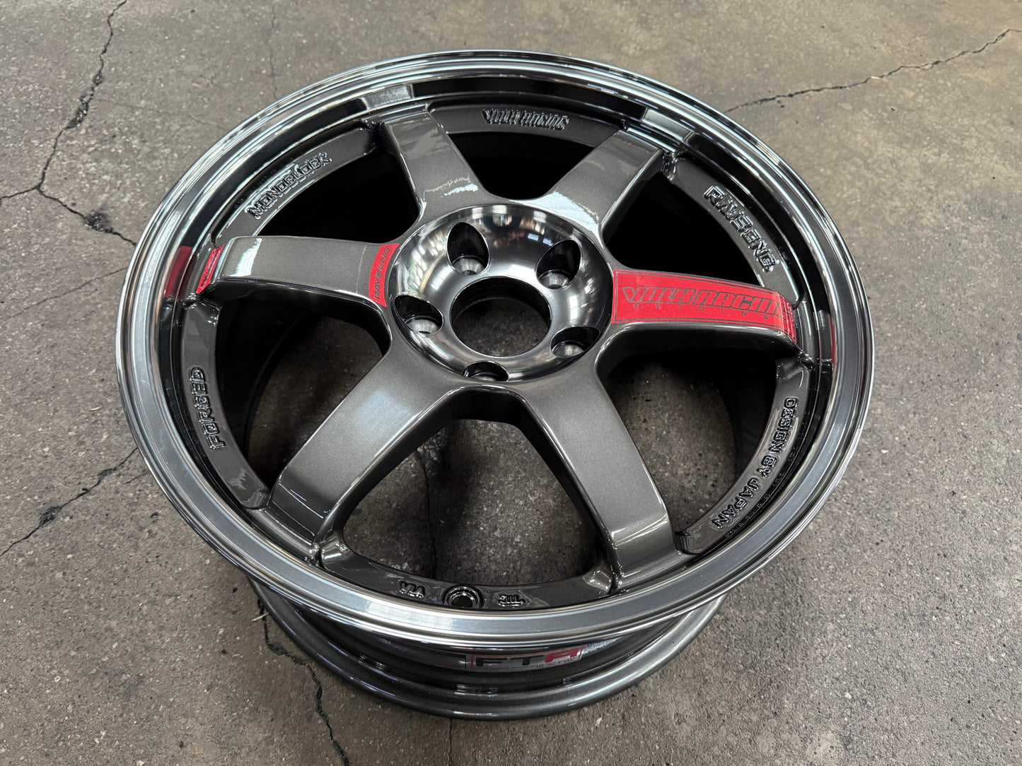 New 17X8 ET35 AOW Flow Formed TE37SL Rim (4 wheel) Dark Gunmetal 5X112