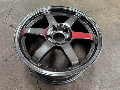 New 17X8 ET35 AOW Flow Formed TE37SL Rim (4 wheel) Dark Gunmetal 5X112