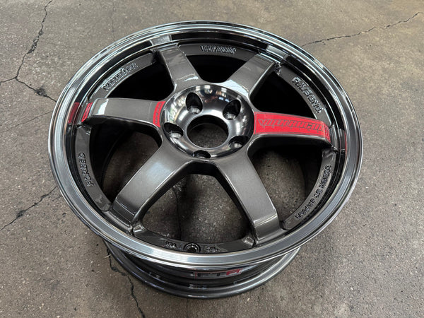 New 17X8 ET35 AOW Flow Formed TE37SL Rim (4 wheel) Dark Gunmetal 5X112