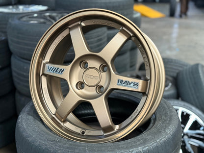 New 16X7 ET40 AOW Flow Formed TE37 Rim (4 wheel) Matt Bronze 4X100