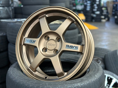 New 16X7 ET40 AOW Flow Formed TE37 Rim (4 wheel) Matt Bronze 4X100
