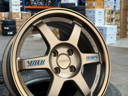 New 16X7 ET40 AOW Flow Formed TE37 Rim (4 wheel) Matt Bronze 4X100