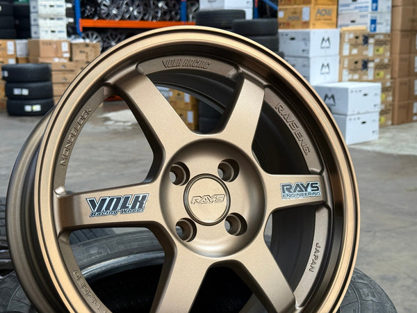 New 16X7 ET40 AOW Flow Formed TE37 Rim (4 wheel) Matt Bronze 4X100