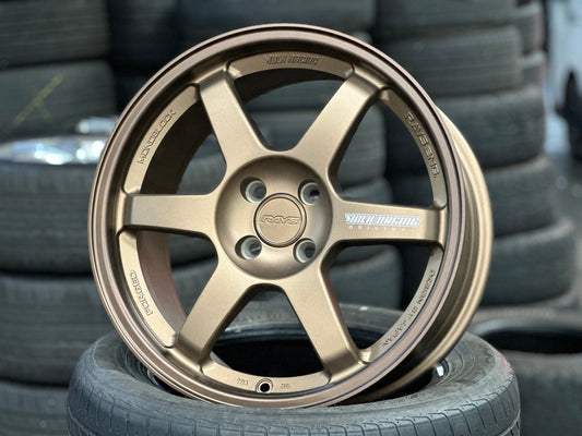 New 17X8 ET40 AOW Flow Formed TE37 Rim (4 wheel) Matt Bronze 4X100