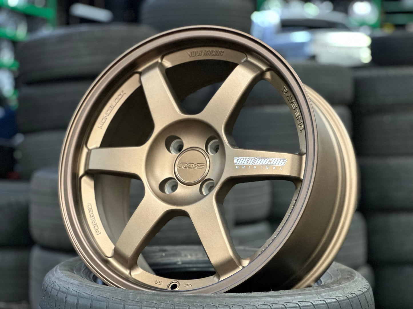 New 17X8 ET40 AOW Flow Formed TE37 Rim (4 wheel) Matt Bronze 4X100
