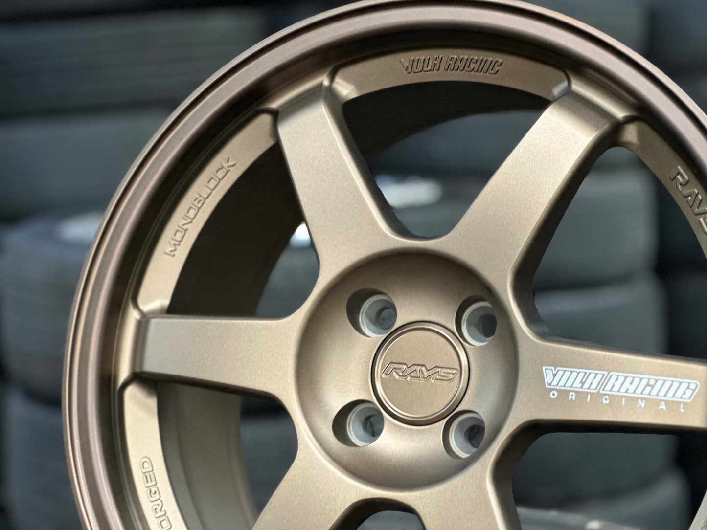 New 17X8 ET40 AOW Flow Formed TE37 Rim (4 wheel) Matt Bronze 4X100