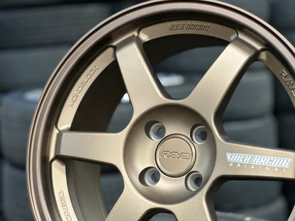 New 17X8 ET40 AOW Flow Formed TE37 Rim (4 wheel) Matt Bronze 4X100