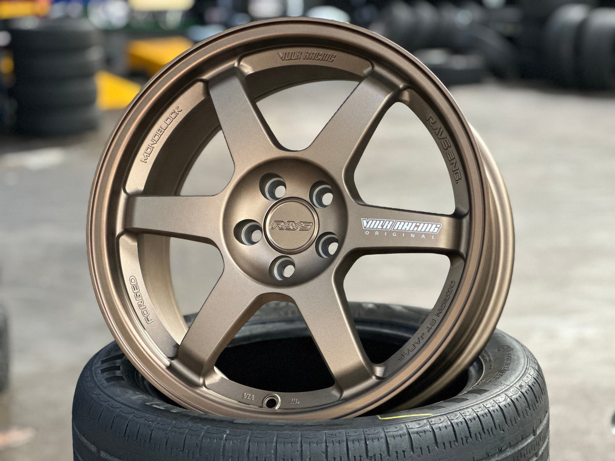 New 17X8 ET35 AOW Flow Formed TE37 Rim (4 wheel) Matt Bronze 5X100