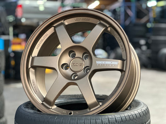 New 17X8 ET35 AOW Flow Formed TE37 Rim (4 wheel) Matt Bronze 5X100