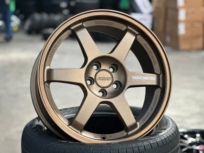 New 17X8 ET35 AOW Flow Formed TE37 Rim (4 wheel) Matt Bronze 5X100