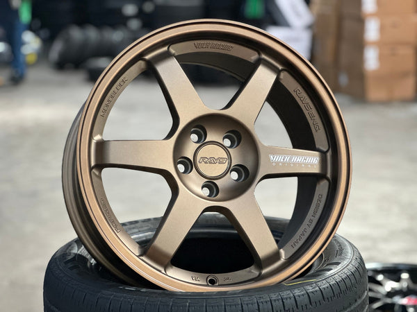 New 17X8 ET35 AOW Flow Formed TE37 Rim (4 wheel) Matt Bronze 5X100