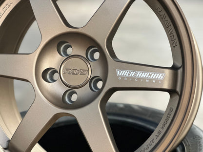 New 17X8 ET35 AOW Flow Formed TE37 Rim (4 wheel) Matt Bronze 5X100