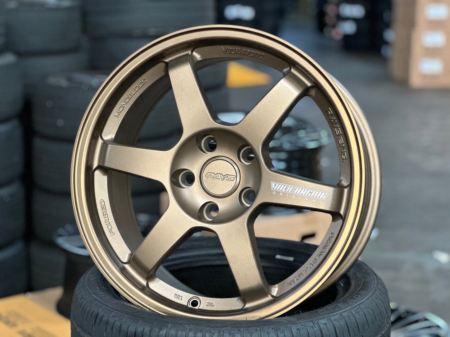 New 17X8 ET35 AOW Flow Formed TE37 Rim (4 wheel) Matt Bronze 5X114.3