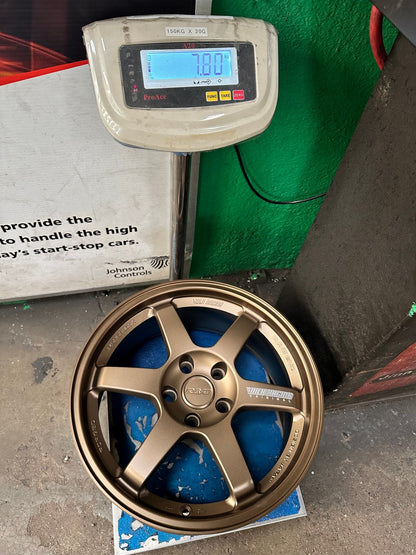 New 17X8 ET35 AOW Flow Formed TE37 Rim (4 wheel) Matt Bronze 5X114.3