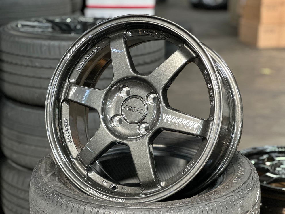 New 16X7 ET40 AOW Flow Formed TE37 Rim (4 wheel) Gloss Gunmetal 4X100 ...