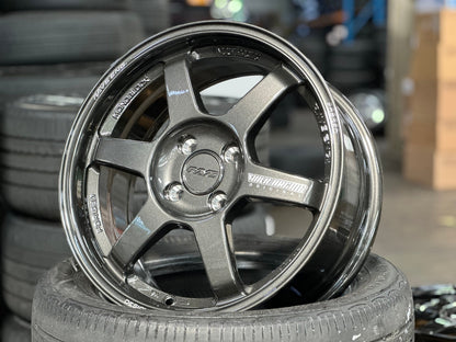 New 16X7 ET40 AOW Flow Formed TE37 Rim (4 wheel) Gloss Gunmetal 4X100